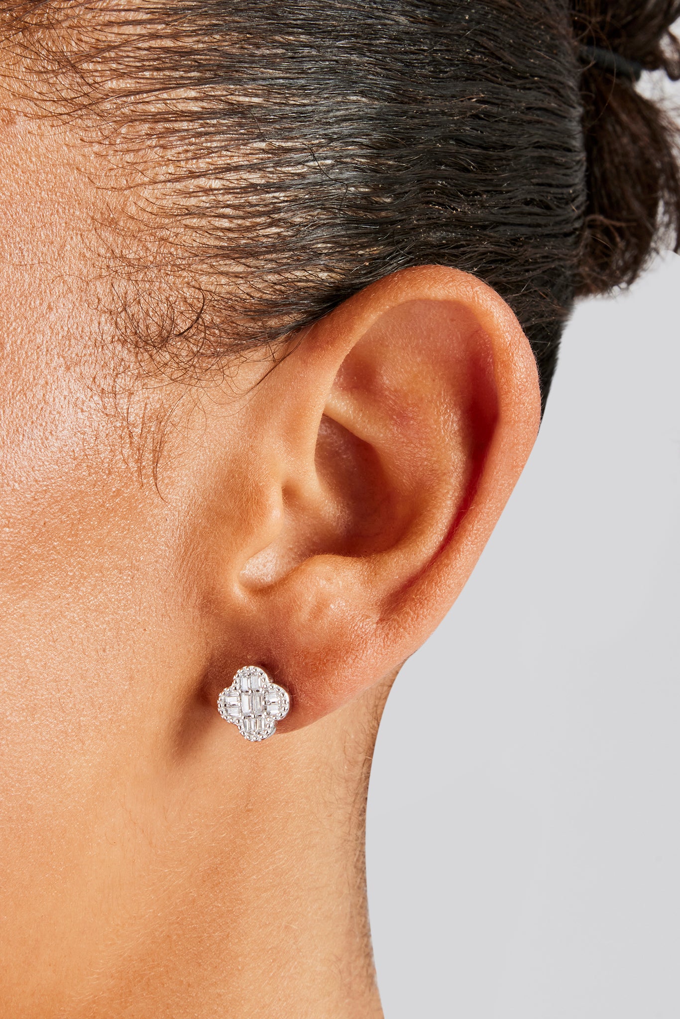 Ohrstecker mit Baguette-Motiv für Damen – 10 mm